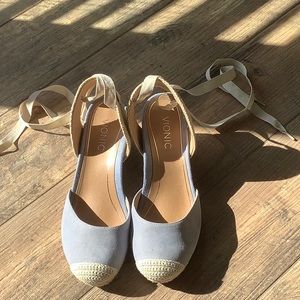 Vionic Shoes Nwot Vionic Aruba Maris Espadrille Wedge Blue